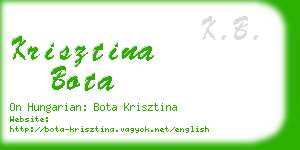 krisztina bota business card